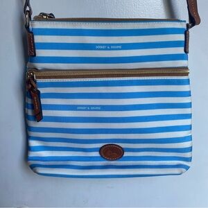 Dooney & Bourke Blue and White Striped Crossbody‎ Bag